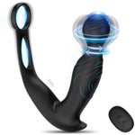 Rotating Prostate Massager With Vibrating Cock Ring, Anal Dildo Vibrators Remote Control Butt Plug With 9 Rotating & Vibrating Modes Male Sex Toys For Men Couples Play