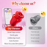 Vibrator Adult Sex Toys for Women - 4IN1 Mouth Sucking Vibrator Rose Sex Toy, 10 Tongue Licking Sucking, 3 Auto Sucking Adult Toys New APP, Anal Clit Nipple Vibrators Female Couples Lemon Sex Toy