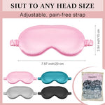 12 Pcs Silk Eye Masks Covers for Sleeping with Adjustable Strap