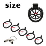 Male Chastity Lock with Adjustable Rings and Push-Button Design for BDSM Enslavement and Domination