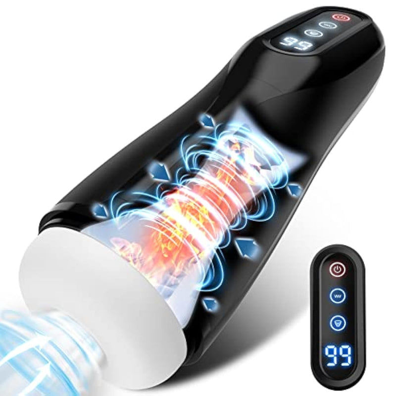 Male Masturbator Penis Pump - Male Sex Toys For Men Sex Toy Pocket Pussies 9 Sucking Vibrating Heating Adult Toys Masturbators 3D Stroker Vacuum Pumps & Enlargers Lcd Display