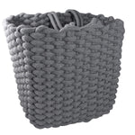 Cotton Woven Storage Bins Square Basket With Handles/Packed 6 Pcs