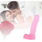 4 Inch Silicone Realistic Suction Mini Dildo,Beginner Anal Plug,Soft Dildo with Curved Shaft and Balls,Sex Toy Women Men Couples.Experience Multi-Purpose Mini Style (Pink)