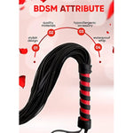 Black Sex Whip For Bedroom Play, Bdsm Flogger For Couples, Dominatrix Bdsm Whip Sexy Accessories