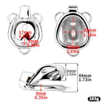Metal Chastity Cock Cage With Anal Plug Sex Toy Penis Cage Stainless Steel Chastity Devices Lock Design Bdsm Toys For Couples Sex (Silver,49Mm)