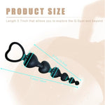 Silicone Anal Beads,Heart Shaped Anal Plug,Anal Sex Toys For Men,Women And Beginners,Sex Toy For Vagina,Long Butt Plug,G Spot Beads Toy (Six Beads)
