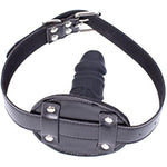 Sm Realistic Penis Gag Sex Bondage Mouth Gag With Adjustable Leather Strap For Couple Restraint Set (Length: 10Cm, Silver)
