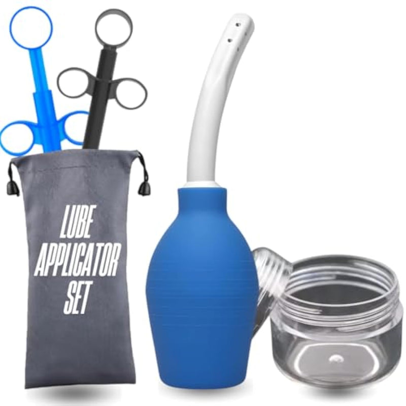 Lube Injector Syringe Reusable Long Is Soft And Slim. Lube Launcher Includes Bag. Anal Lube Applicator Is Thin And Light. Lube Shooter For Anal Numb