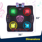 Electronic Dance Mat For Kids 8-12, Wireless Kids' Dance Pad With Bluetooth/Aux, Built-In Music, 5 Challenge Levels, 4 Modes - Interactive Toys For Children, Ages 6 And Up