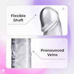 Transparent Double Ended Realistic Dildo Flexible Clear Dildos Long Dong For Double Sided Lesbian Anal Play G-Spot Stimulator Sex Toys For Women/Men/Lesbian (Gg-15) (Normal) (Transpanent)