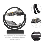 7in Round Moving Sand Art Picture, Black Sandscape Decor