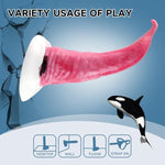 Pink Orca-Inspired Female Monster Thrusting Dildo Sex Toy,Solid-Core Curved Dildo Penis Masturbation Strong Suction Cup,G Spot Anal Stimulator Dildos Soft Silicone Sex Toys For Women And Couple (S)