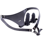 Double End Dildos Adjustable Harness Wearable Panties Adult Lesbian Gay Couples Restraint Realistic Penis Cock Anal Sex Toys For Masturbation,Sex Fun,Bdsm (Suitable Waist:30-47.2 Inch, Black)