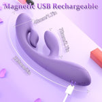 G-Spot Clitoral Rabbit Vibrator For Woman - 3 In 1 High-Frequency Vaginal Anal Dildo Massager With 10 Vibration Modes, Waterproof Liquid Silicone Adult Sex Toys U-Spot Stimulator For Female Orgasm