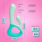 Mint Green Clitoral and G-Spot Dual Motor Vibrator with 120 Intensity Options