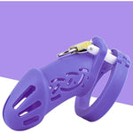 Silicone Chastity Cage Sissy Cockcage Lock Male Penis Cages For Adult Sexual Bdsm Chasity Device Slave Punish - Bondage Gear & Accessories Toys For Couples (Large,Purple)