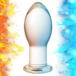 Glass Butt Plug Crystal Tapered Head Anal Plug For Anal Training Stimulation And Expansion Long Neck Mushroom Shaped Adult Sex Toys For Men Women Couples (S)