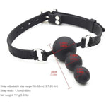 Mouth Gag Silicone Simulation Triple Ball Cock Dildo Penis Adjustable With Gags Bondage Adult Sex Toys Bdsm