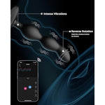 Ridge Anal Beads Vibrator, 360° Rotating Vibrating Butt Plug + Personal Lubricant Privacy Water-Based Lube Non-Sticky Lubrication For Men, Women And Couples