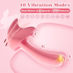 Vibrator Wand Sex Toys For Women - G Spot Clitoral Vibrator Rabbit Sex Toy With Vibrating Dildo & Finger Fins, Warming Adult Toys With 10X10 Vibrations For Vulva Vaginal Stimulation Female Pleasure