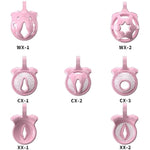 Inverted Negative Sissy Chastity Cage Small For Men Flat Chastity Device Lock Design Pink Penis Cage For Men Bdsm Penis Cage Sex Toys For Couples (Pink,Flat-A)