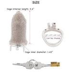Stainless Steel Gauze Male Chastity Cage Metal Chastity Locks Comfortable Soft Cock Cage Easy To Wear Men'S Virginity Lock - L Cage Length 3.4'' J19655 55Mm