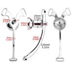 Wearable Metal Sm Chastity Device With Removable Silicone Dildo Flat Chastity Cages Sissy Chastity Small For Men Penis Cage Male Cock Cage Penis Restraint With Black Belt?Chastity Cage With M Dildo?