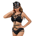 Bondage Restraints Bdsm Kit With Cute Rabbit Mask Sex Toys?Bondage Harness? Bondage Gear & Accessories Pu Leather Sex Straps Harness Set