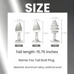 Removable Fox Tail Butt Plug With 3 Interchangeable Bases, Premium Metal Anal Plug For Roleplay, Cosplay And Intimacy For The Pleasure Of Men And Women Couples (Black)