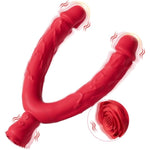 Double Dildo Lesbian Sex Toys 3 In 1 Realistic Dildo For 10 Vibrating Modes, Adult Sex Toy For Stimulation With G Spot Anal Prostate Strapless Realistic Silicone Massager For Men Women Games