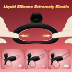 Vibrating Cock Ring With Penis Sleeve, Male Sex Toys For Men Extender Stronger Shock Vibrator 9 Modes Lengthening Tongue Licking Clitoral Stimulator, Erection Enhancing Lasting Couple Sex Toys