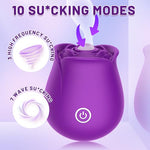 Rose Toys for Women, Sucking Couple's Sex Toys Purple Rose Vibrator Clitoral Nipple Stimulator with 10 Modes, G Spot Vibrator Rose Sucker, Personal Massager for Couples