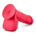 Ruse Big Poppa 8" Realistic Dildo With 2" Thickness - Soft Purio Liquid Silicone, Satin Smooth Ultrasilk - Strong Suction Cup G-Spot Or Anal Stimulator - Sex Toy For Women - Cerise