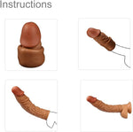 New Reusable Male Super Silicone Sleeve Extension Sheath Extender for Men Male Enhancement Extension Sleeve (Flesh, A)