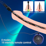 Electric Shock Urethral Sounds Male Sex Toys -Male Masturbator Urethral Plug Dilator With 8 Shock Modes 19 Intensities,Full Silicone Penis Toys Urethral Plug Urethral Vibrator For Men Urethral Sound