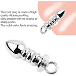 Anal Butt Plug Metal Anal Beads Dildo Prostate Massage Anal Vaginal Dilator Bdsm Sex Toys For Men Women Couple (Medium(5.11 Inch))