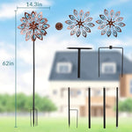 Outdoor Metal Wind Spinner for Yard Decor, 62" Swivel Wind Sculpture for Patio Lawn