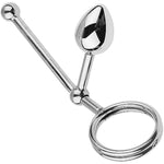 Metal Replaceable And Removable Anal Plug Set Slider Removable Butt Plug Double Ring Penis Ring