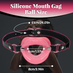 Adjustable Silicone Ball Gag for BDSM Bondage and Adult Play - Pink