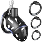 Male Chastity Cage Sex Toys - Large Chastity Device With 3 Ring Sizes, Invisible Lock & 2 Keys, Lightweight Cock Cage For Men, Bondage Gear For Penis Exercise & Abstinence