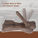 Realistic Male Sex Doll with Adjustable Dildo for Women's Masturbation, 13.36 Inch Dark Brown Torso