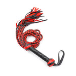 Spanking Flogger For Adults, 31.5Inch Faux Leather Whips For Bdsm Sex Play, Black And Red