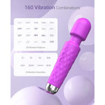 Vibrator Wand, Female Adult Sex Toys, Vibrators For Her, Wand Massager, Clit Stimulator Sex Toy, Dildo, With 8 Speeds Of Pleasure & 20 Patterns, Powerful (Classic Purple)