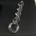 Glass Anal Dildo, Crystal Glass Pleasure Wand Dildo, G Spot Dildo Anal Vagina Clitoral Stimulator, Anal Training Adult Toys Prostate Massager, Sex Toys For Men Women (Screw Thread Dildo)
