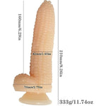G-Spot Bumps Dildo With Vac-U-Lock Adapter Sex Machine Thrusting Vegetable Penis Big Cock Adult Sex Toy For Vaginal & Anal Stimulation(Flesh)