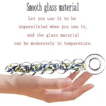 Crystal Glass Threaded Dildos With Realistic Penis Spiral G-Spot Anal Butt Plug,Crystal Screw Thread Silky Dildos Enlarge Anus Fairy Stick Anal Plug G-Spot Vagina Stimulator Training For Men Women