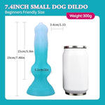 Dog Dildo Realistic Animal Penis With Suction Cup, 7.4Inch Wolf Dildos Fantasy Silicone Anal Toys For Beginners G Spot Stimulation Women Strap On(Blue)