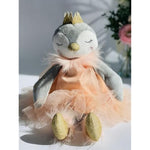 Eliela Collection Ballerina Stuffed Animal Penguin Pen The Princess, Dance Recital Gift, 15" Christmas Plush Penguin Dresed In Removable Peach Dress, For Girl, Newborn