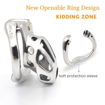 Open Movable Ring Design Stainless Steel Chastity Cage A102 (L, 43Mm)