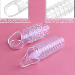 Penis Rings Cock Sleeve For Men,Silicone Cock Rings 2Pcs Stretchy Textured Studded Stretchy,Erection Enhancing Enhance Men Enlarger For Go-Long Stamina (Transparent)